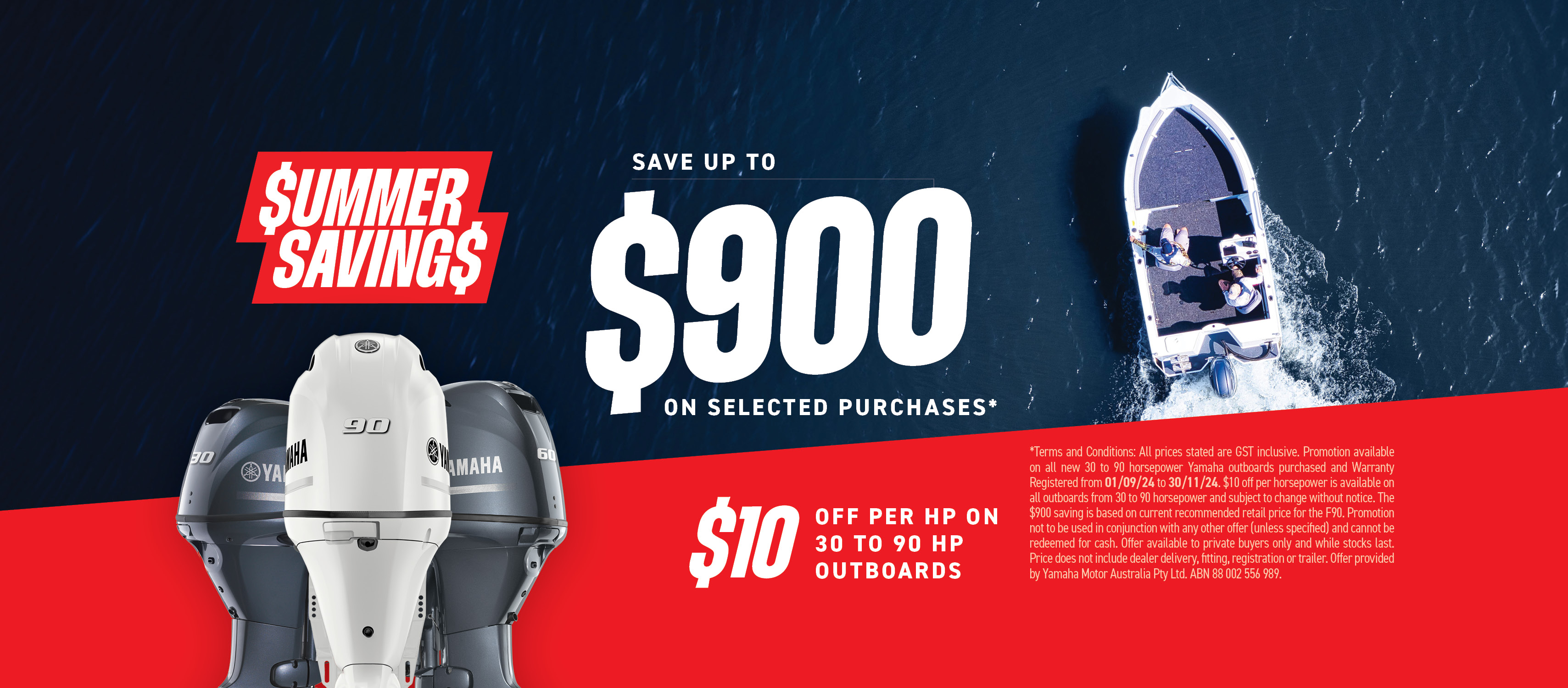 Summer Savings For 30 to 90HP Outboards!